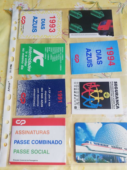 Coleção de calendários de bolso de  comboios e afins