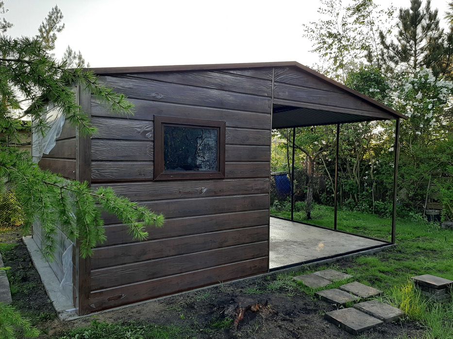 Domek Letniskowy Domek Na Narzędzie Hit z Wiatą profil o cynk