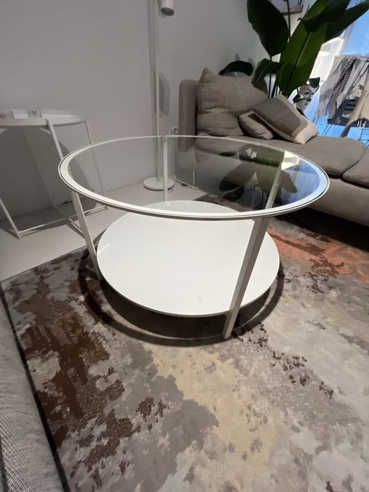 Stolik biały okrągły IKEA