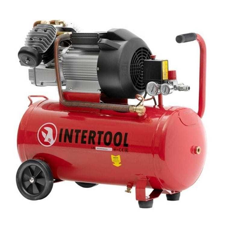 Компресор 50л 3кВт 10aтм, 420 л/хв, 2 циліндри PT-0007 INTERTOOL