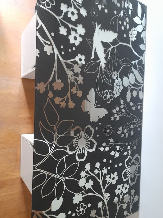 Mesa escritório com tampo em vidro