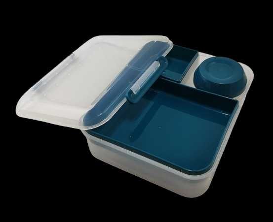 Lunchbox Jax w kolorze morskim - 4 częściowy.