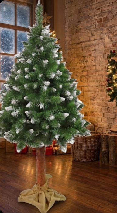 Sztuczna choinka na pniu 160 cm diamentową sosna prawie jak żywa