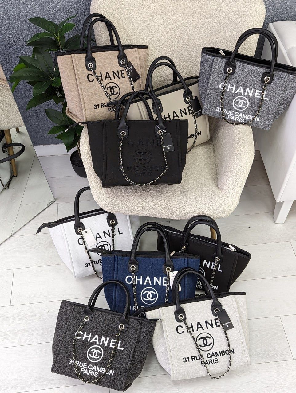 Женская большая сумка Шанель Chanel подарок жіноча сумка чорна бежева