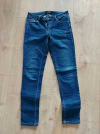 Spodnie jeansy rurki granatowe Sinsay denim r.36 elastyczne