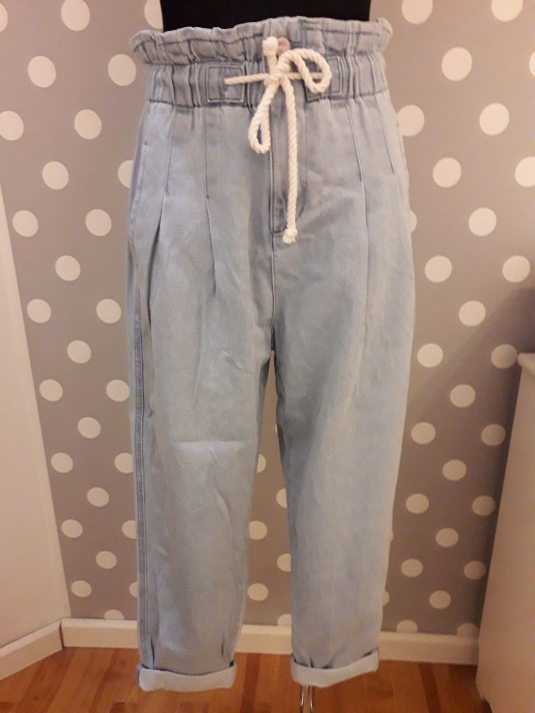 Spodnie buggy Stradivarius S wysoki stan