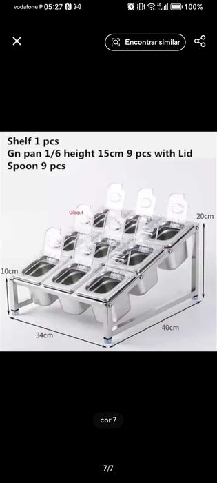 Suporte toopings GN para buffet ou self service