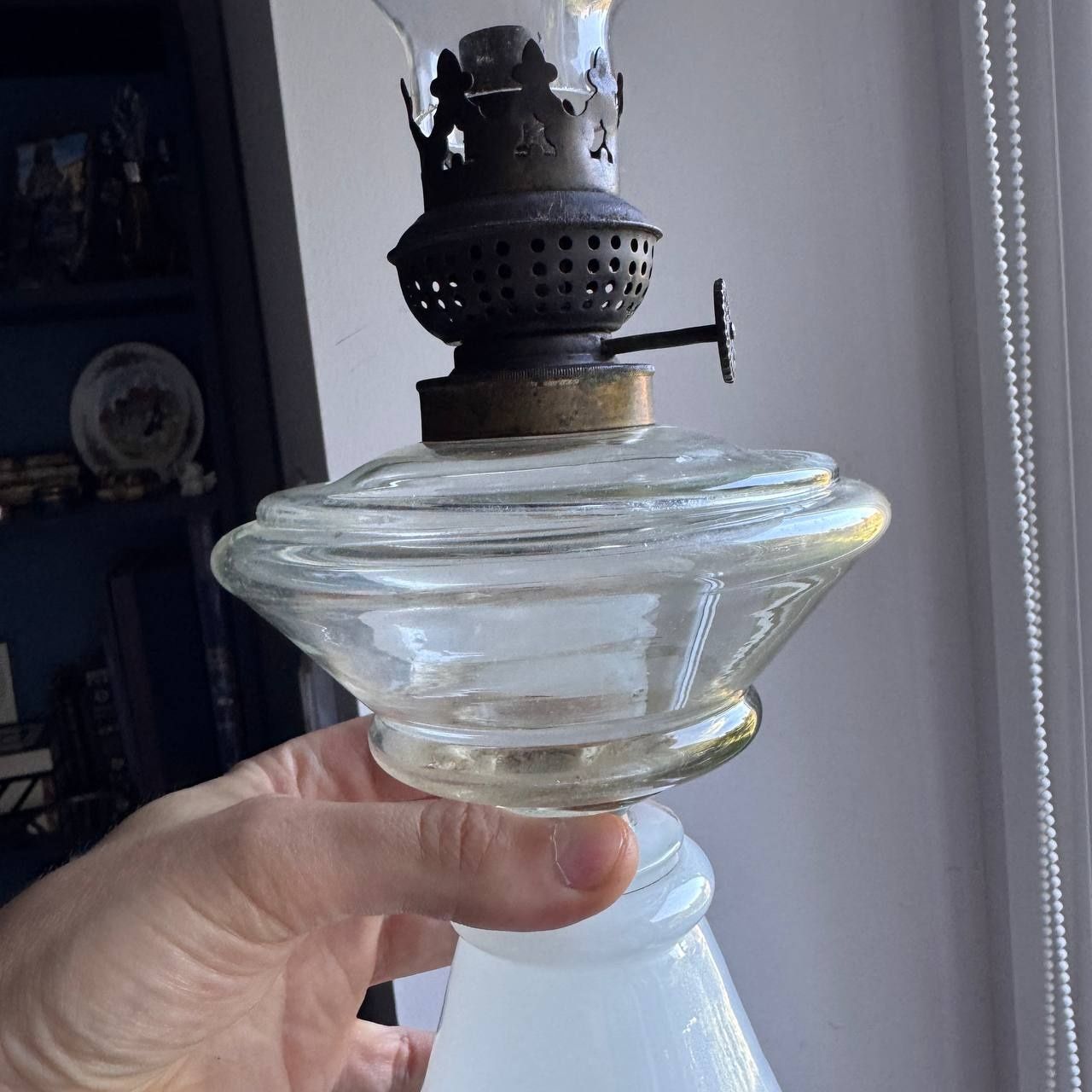 Lampa naftowa Szklana PKP XIX pocz XX wieku