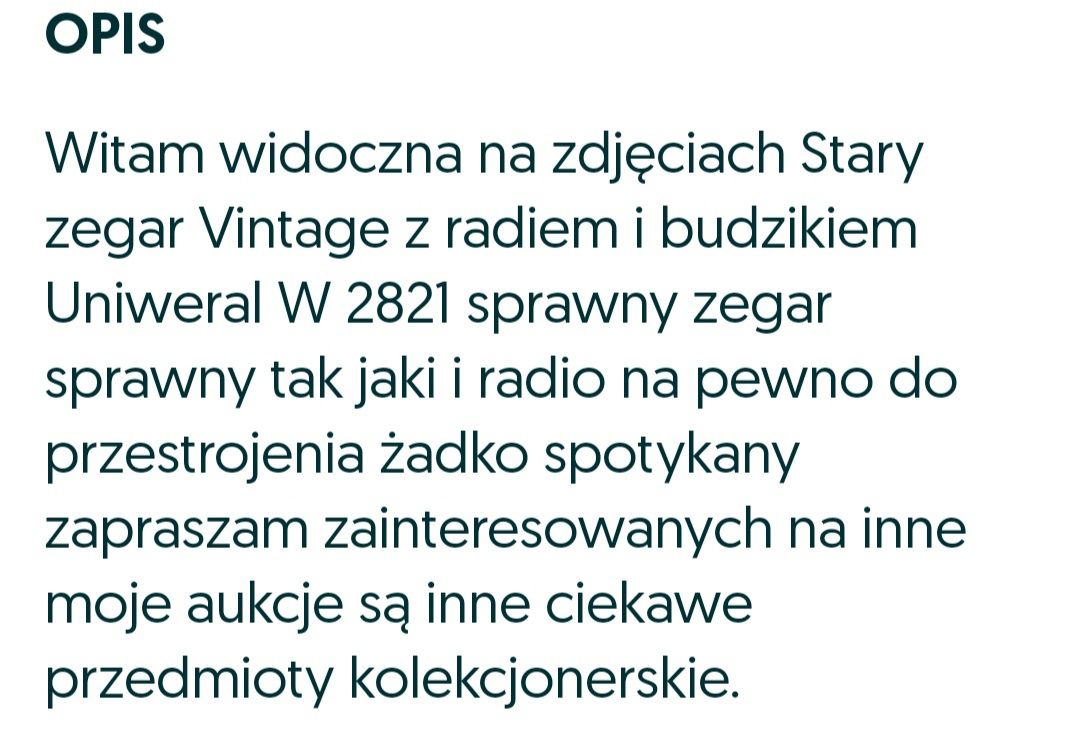 Uniwersum W28/21 radio budzik