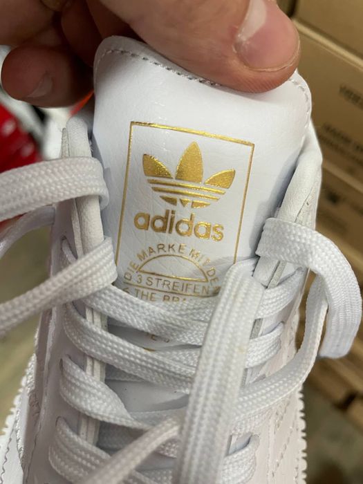 Кожанные кеды Adidas Samba white / Адидас Самба белые 37 38 39 40