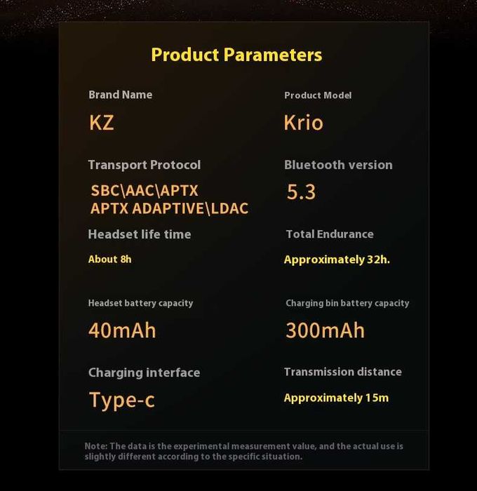 ⇒ KZ Krio - беспроводные наушники с LDAC и aptX, ANC 55dB, 8/32ч.