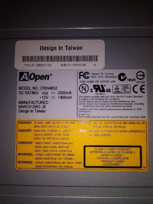 Drive Leitor CD AOpen CRW4852