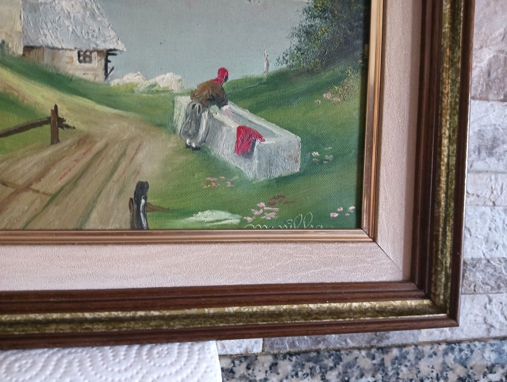 Vendo este quadro em tela pintura pintado há mão