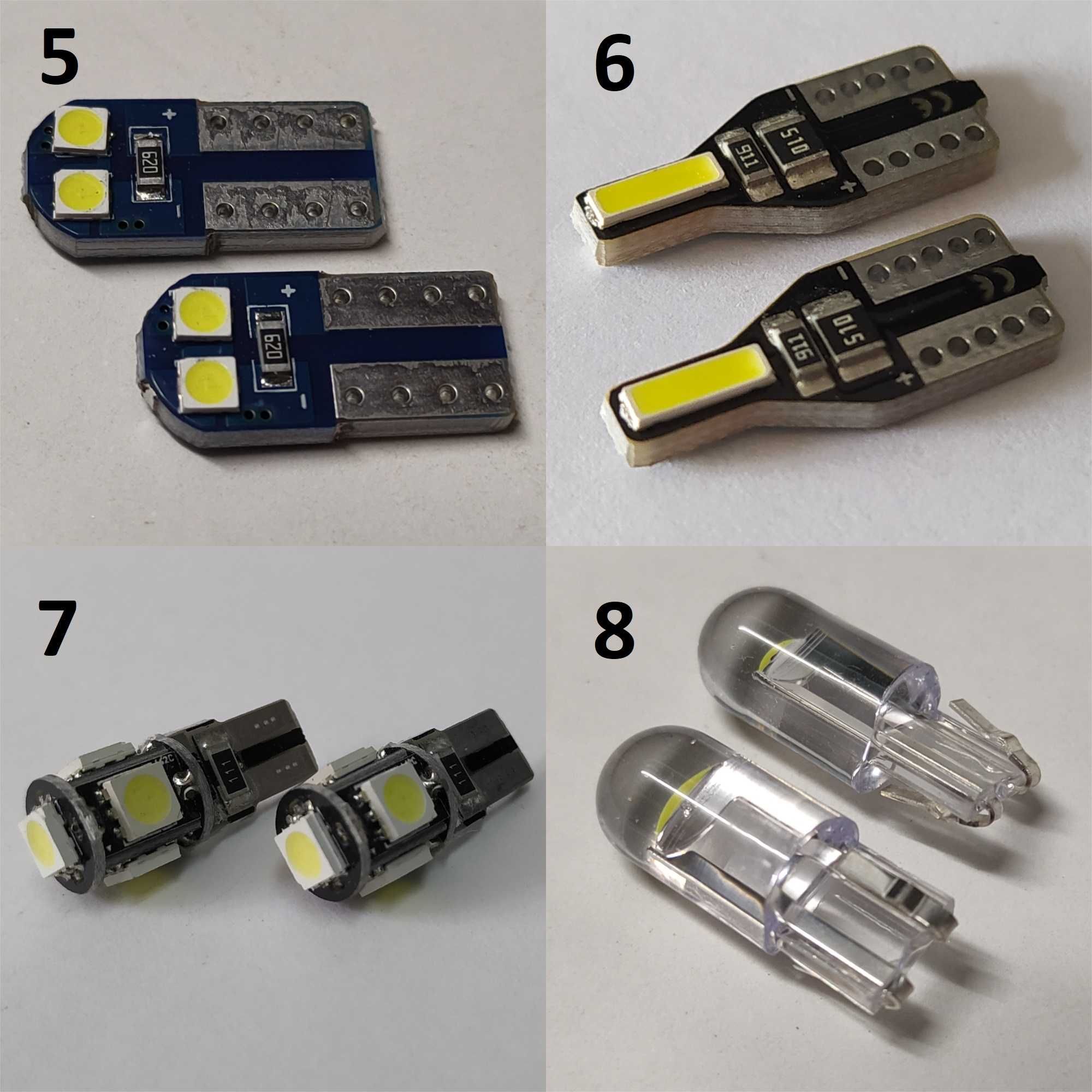 Lâmpadas LED W5W T10 T5 P21W C5W Canbus