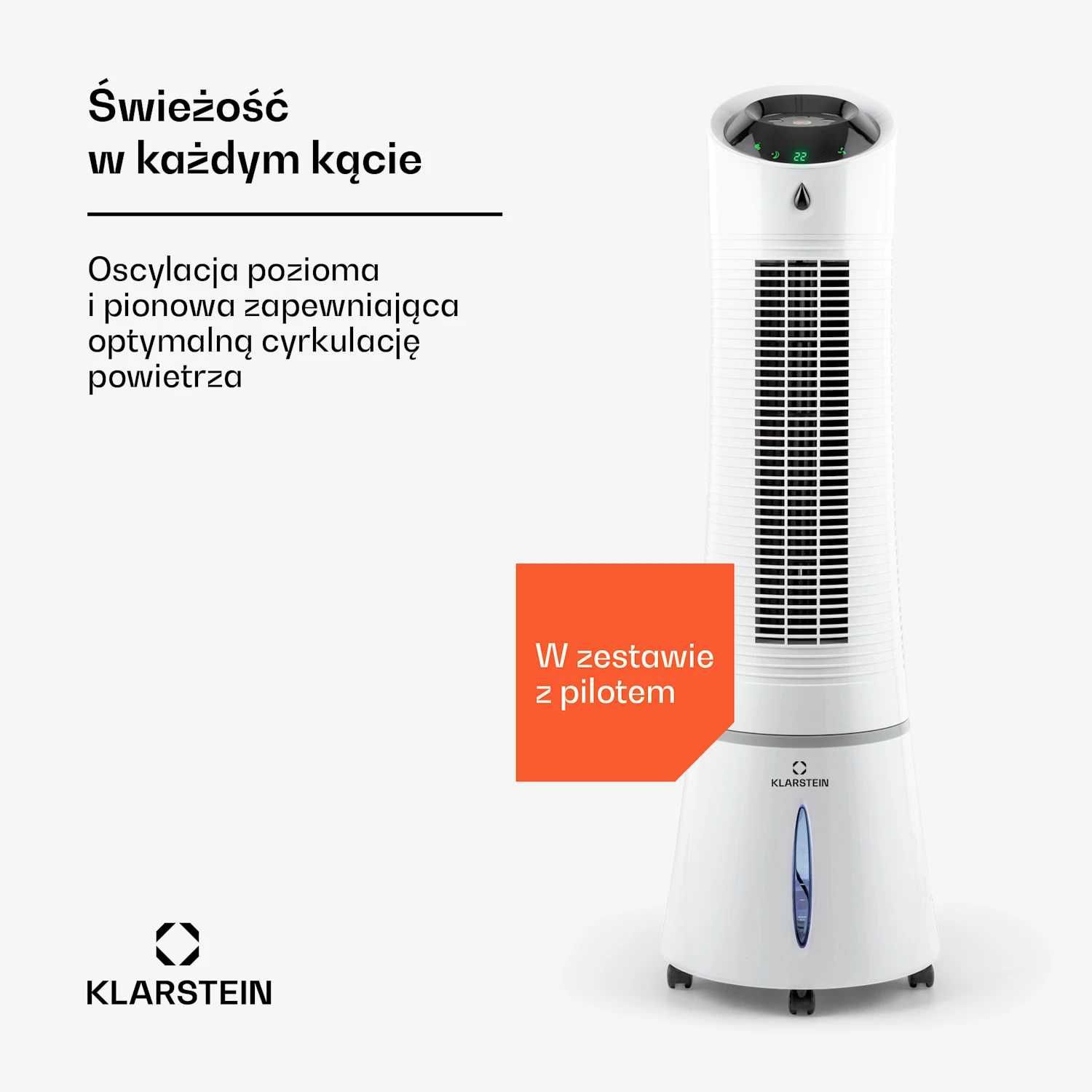 Klarstein Skyscraper Ice Smart 6 L 210 m3/h Klimator Biały (1095)/1096