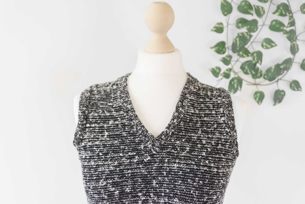 Kamizelka dzianinowa V czarna szara sweter jesień zima damska