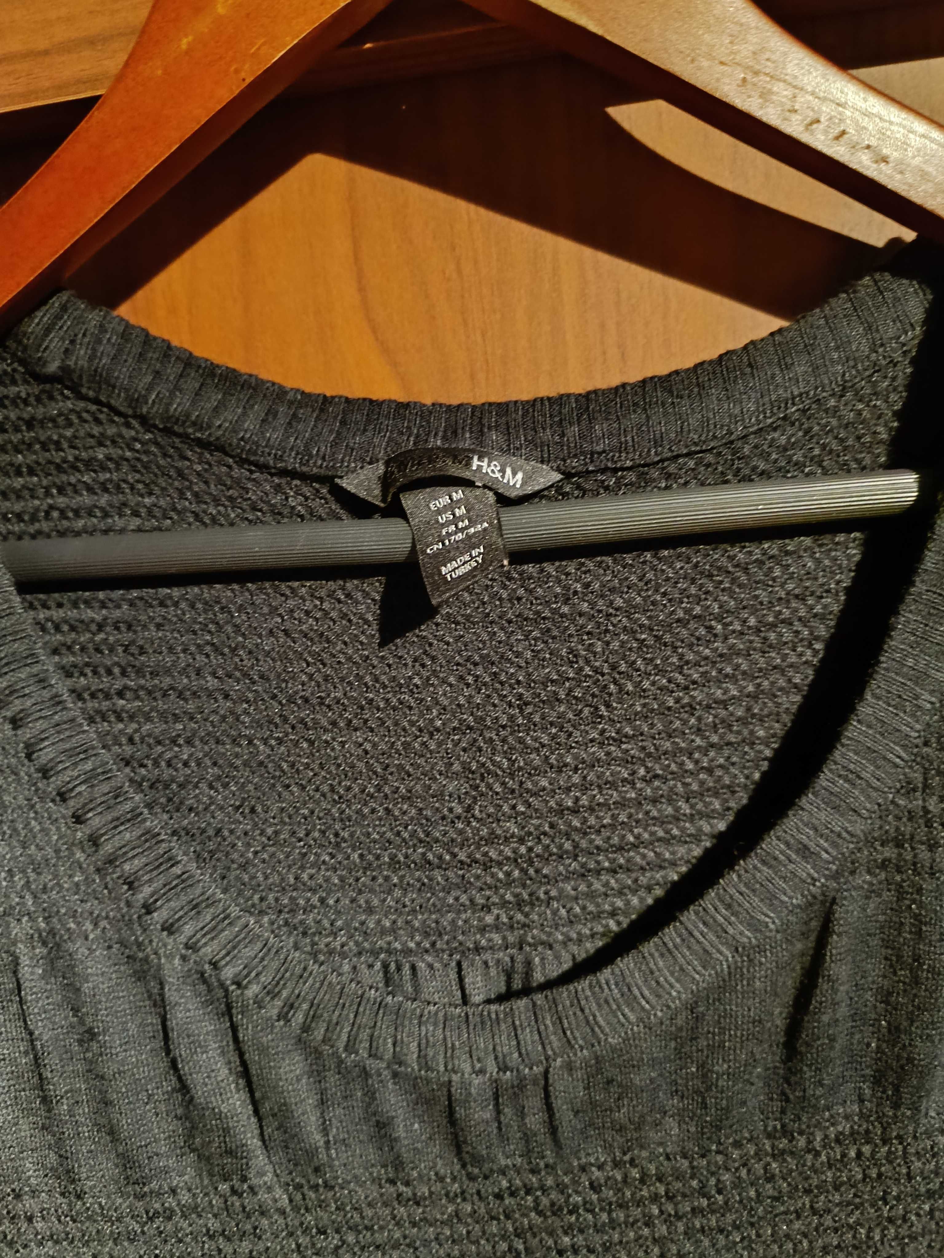 Dzianinowa sukienka midi czarna H&M, roz. M
