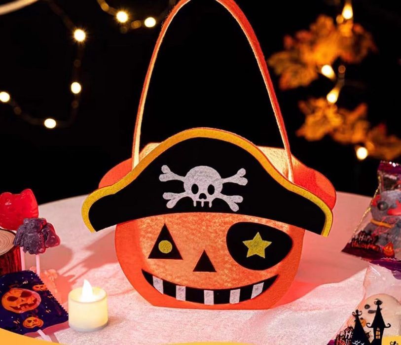 torebki na cukierki halloweenowe kształt dyń 2szt