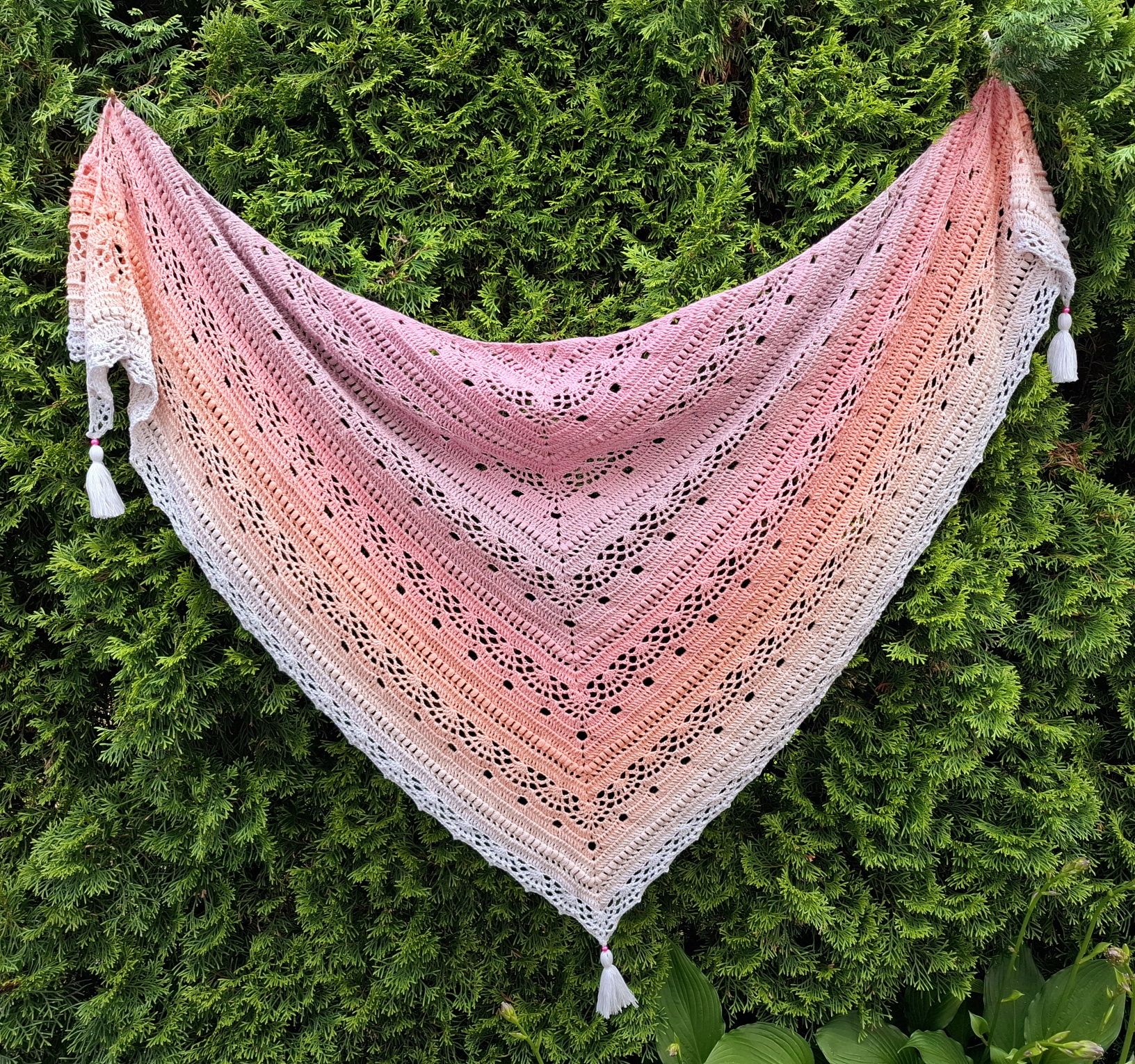 Chusta szydełko handmade pareo szal