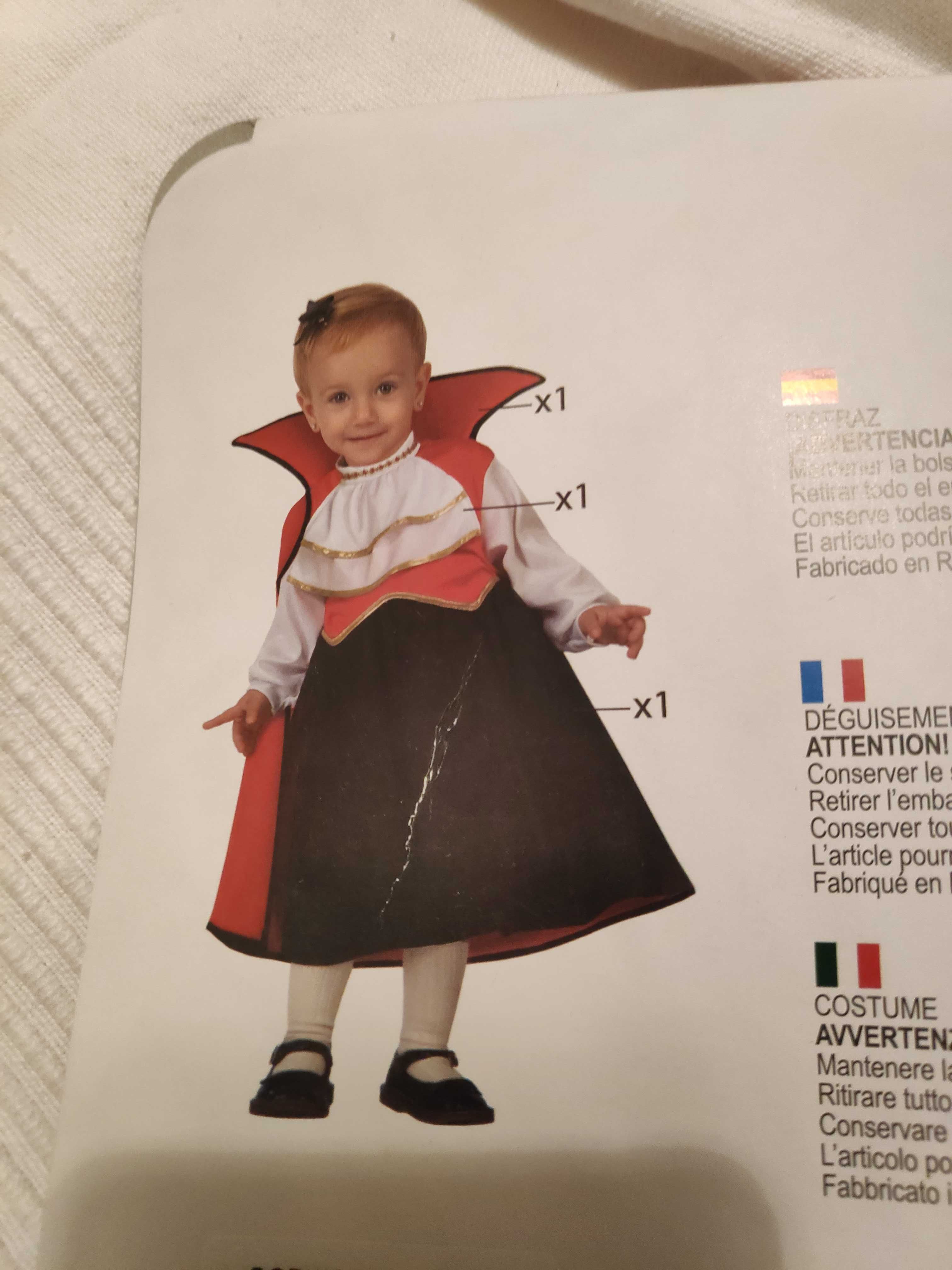 Fato carnaval vampira 6- 12 meses
