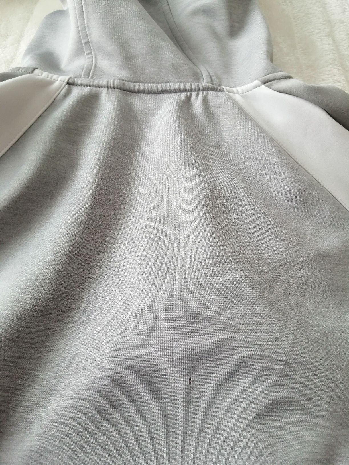 Szaro biała męska bluza rozpinana kaptur Gym King, rozmiar XL