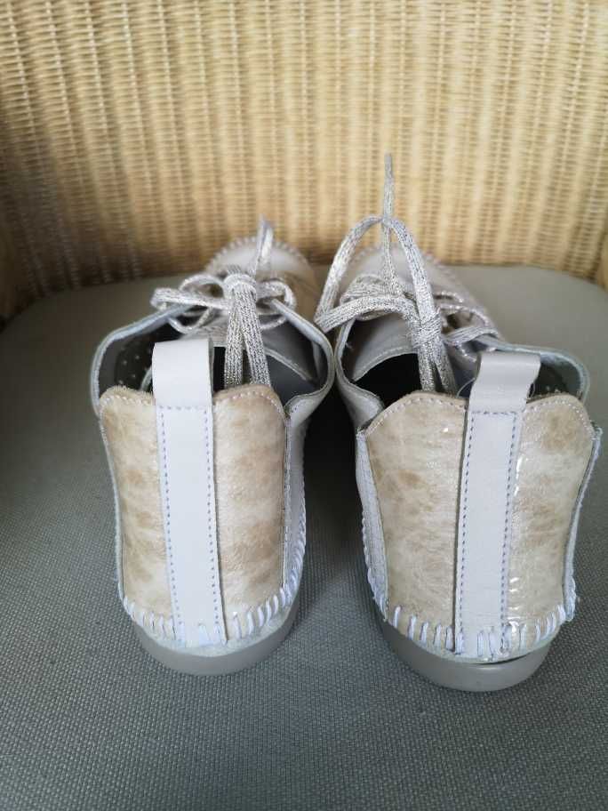 buty półbuty Maciejka 38 beż lato jesień wiosna nowe