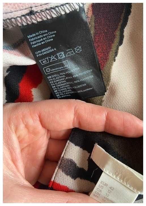 Hm h&m sukienka bluza zebra kolorowa trapezowa 42 40 xl l