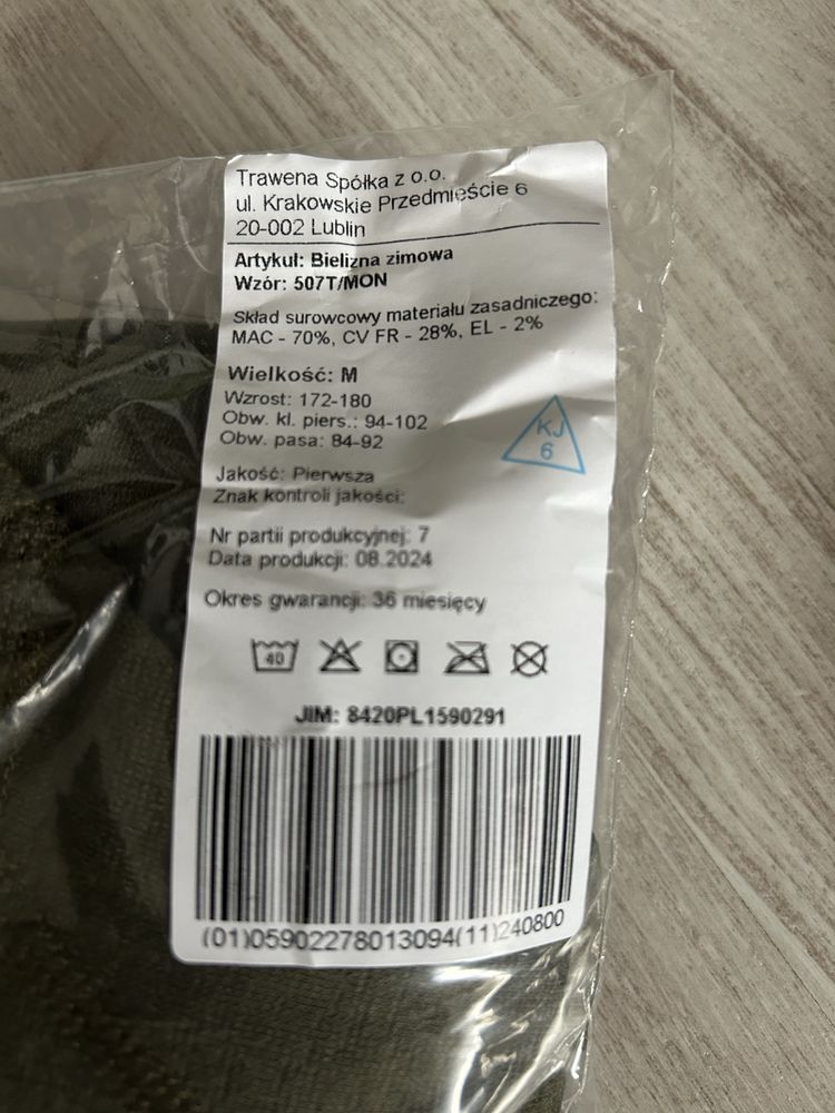 Bielizna zimowa wzór 507T/MON, rozmiar M