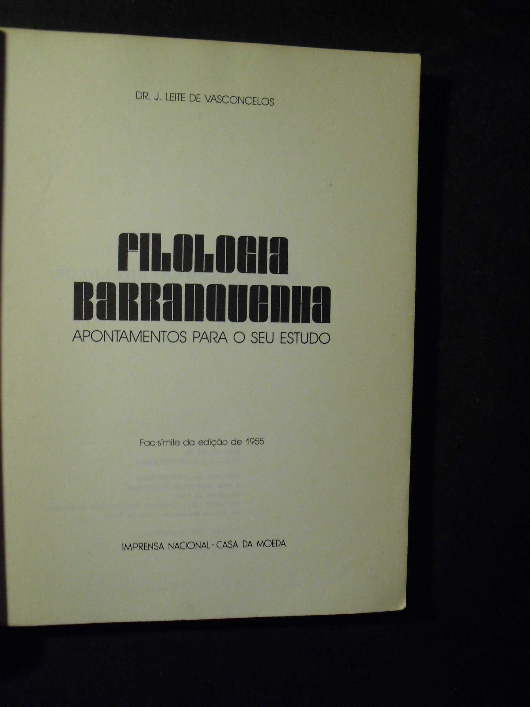 VASCONCELOS (J.LEITE DE)- FILOLOGIA BARRANQUENHA