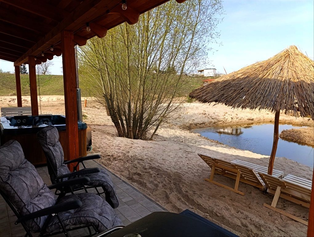 Domek max.6os z jacuzzi i sauną nad wodą Dowspuda zwierzęta, plaża