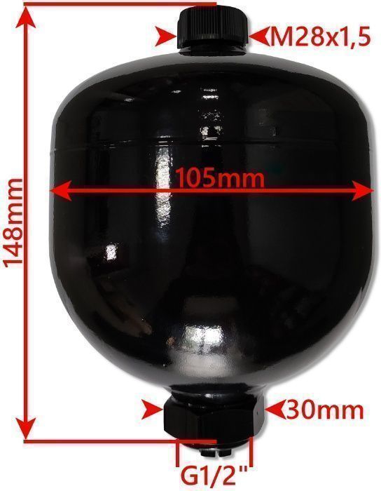 HYDROAKUMULATOR Amortyzator 0,5L Z Zaworem KULOWYM 1/2 [8307]