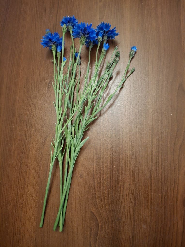 Продаю васильки из полимерной глины, холодный фарфор.