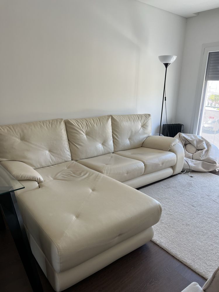 Sofa bege c/ chaise lounge