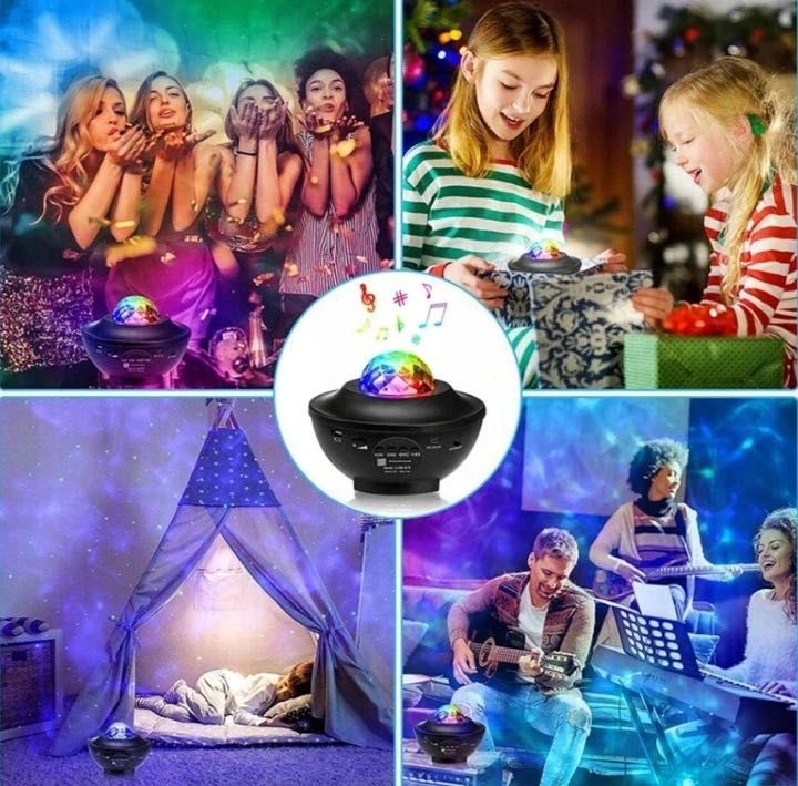 Projektor Gwiazd LED Lampka Nocna z Głośnikiem