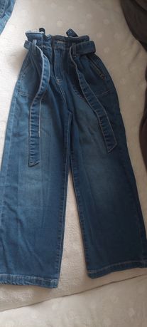 Spodnie jeansowe 128 dla bliźniaczek