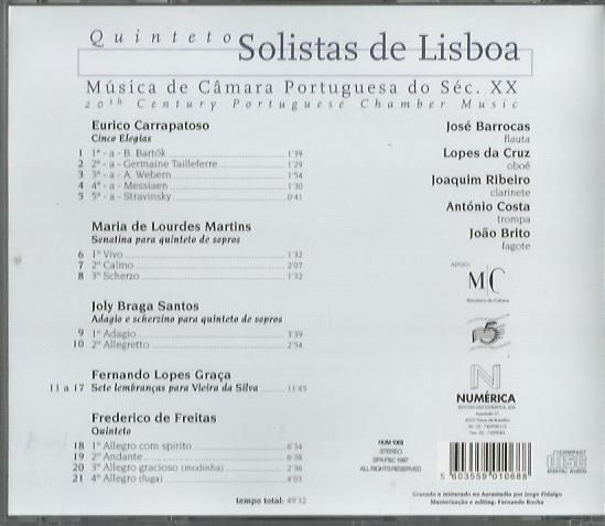 Quinteto Solistas Lisboa - Música Câmara Portuguesa Séc. XX