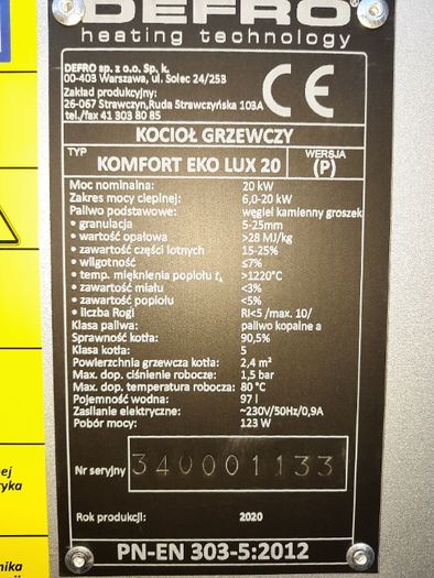Kocioł DEFRO Komfort Eko Lux na eko-groszek 20kW