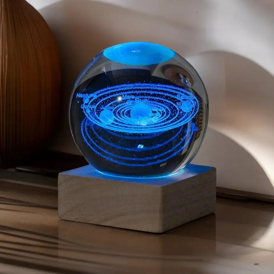 Хрустальный шар светильник планета ночник кришталева куля