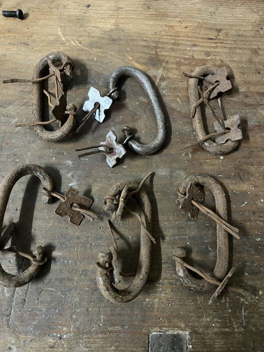 6 puxadores de movel antigos