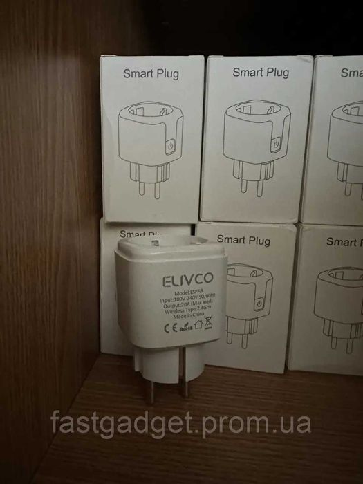 Розумна WIFI розетка  20А Smart Plug з енергометром, вай фай розетка