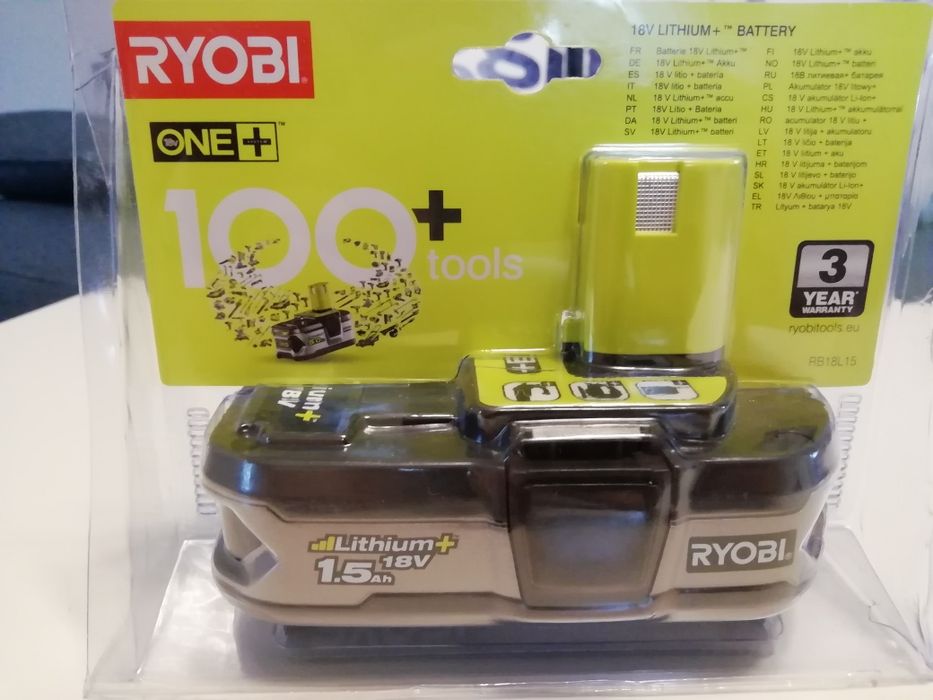 Akumulator Ryobi One+ 1,5ah Lithium+ 18v NOWY RB18L15 bateria ryobi