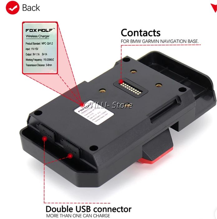 Suporte para telemovel com carregamento sem fios para BMW