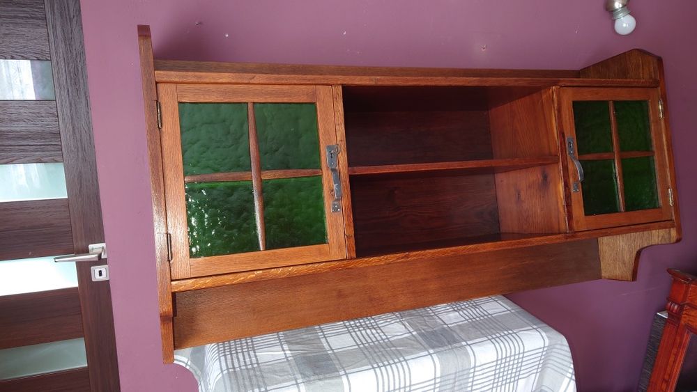 Stara witryna  półka stylowa wisząca dąb