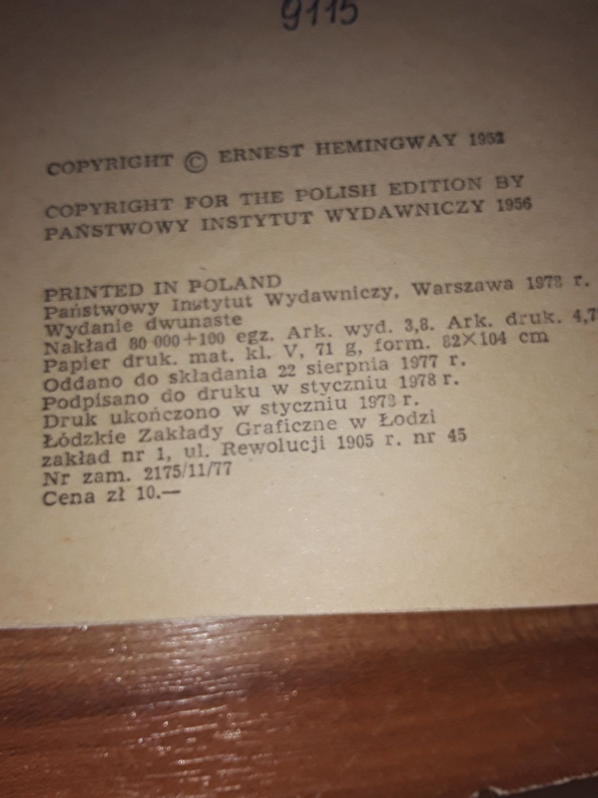 Stary człowiek i morze Ernest Hemingway