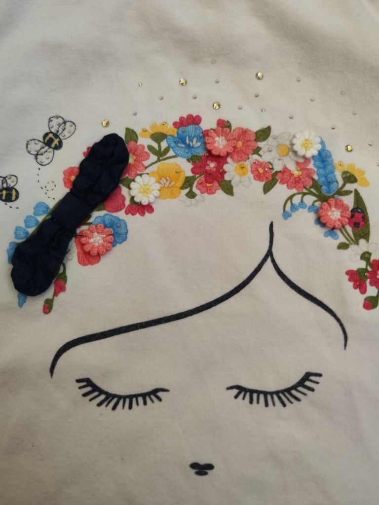 T-shirt branca de menina da Mayoral