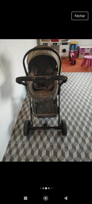 Carro de bebe com ovo e acessórios