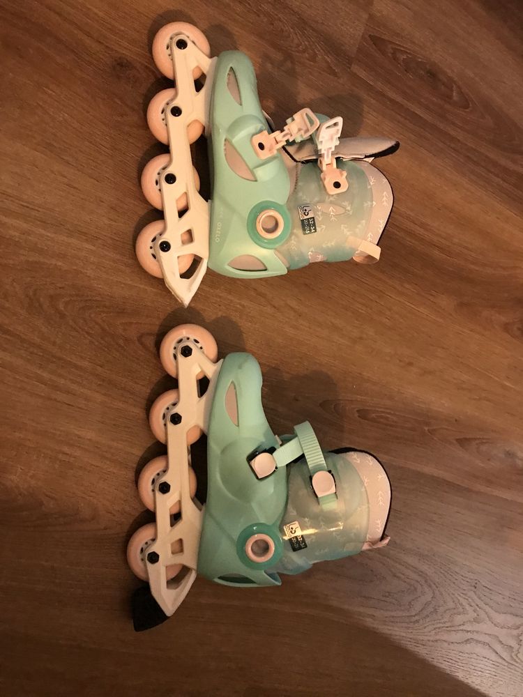 Patins em linha oxelo decathlon menina 32-34 com todos os acessórios