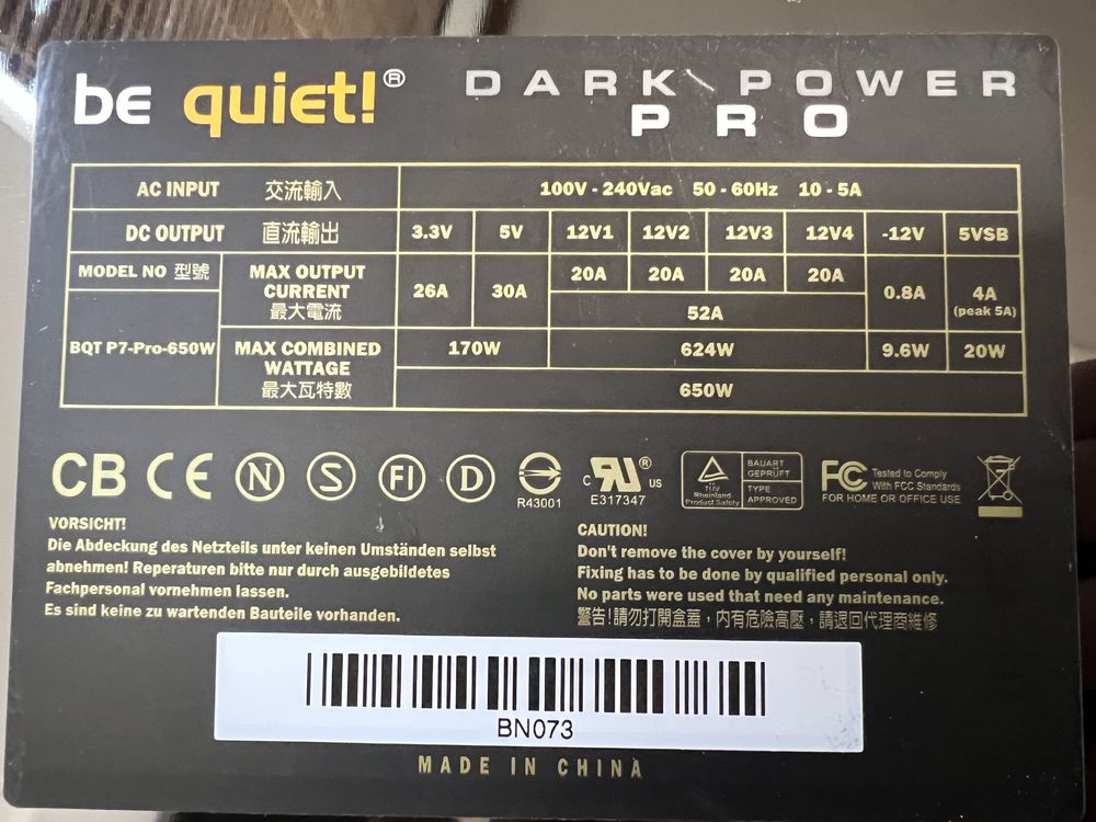 Блок живлення BeQuiet DARK POWER PRO 650w