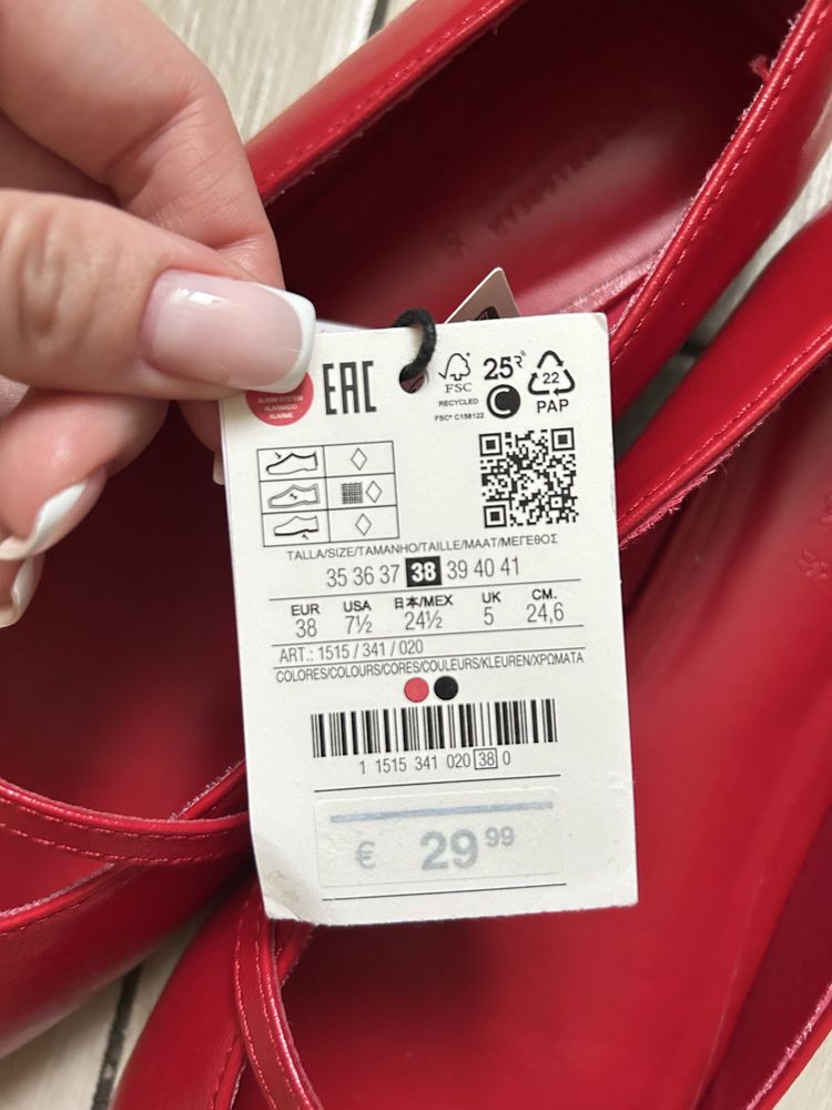Червоні балетки Pull&Bear нові 37 розмір