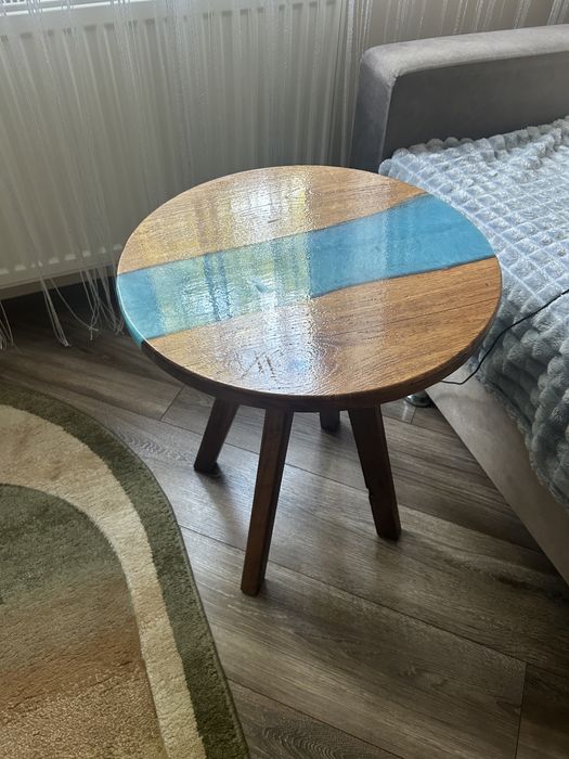 Журнальний стіл з дуба та епоксидної смоли | Epoxy river table